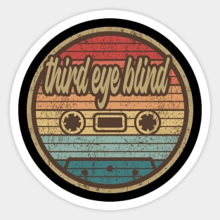 third eye blind cassette retro circle Sticker